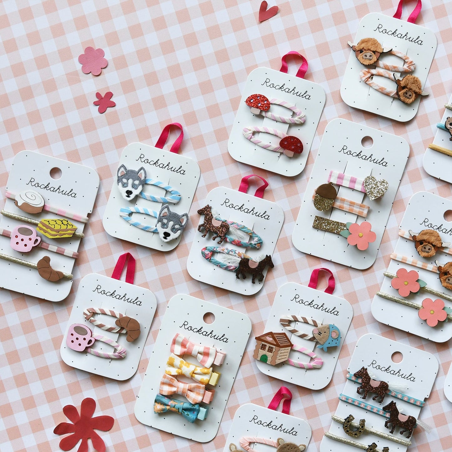 Pinces à cheveux en forme de champignon rayé