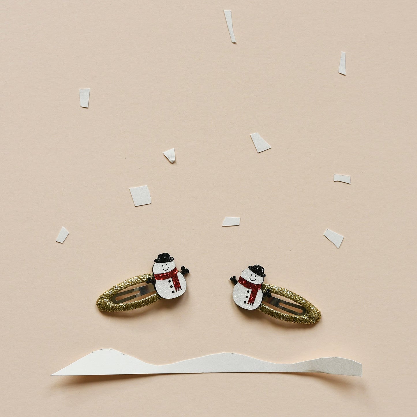 Pinces à paillettes bonhomme de neige