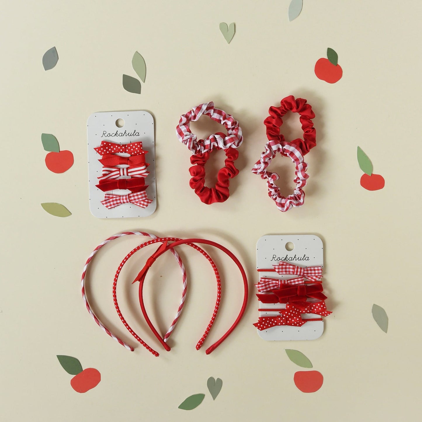 Ensemble de pinces à nœud papillon scolaire rouges