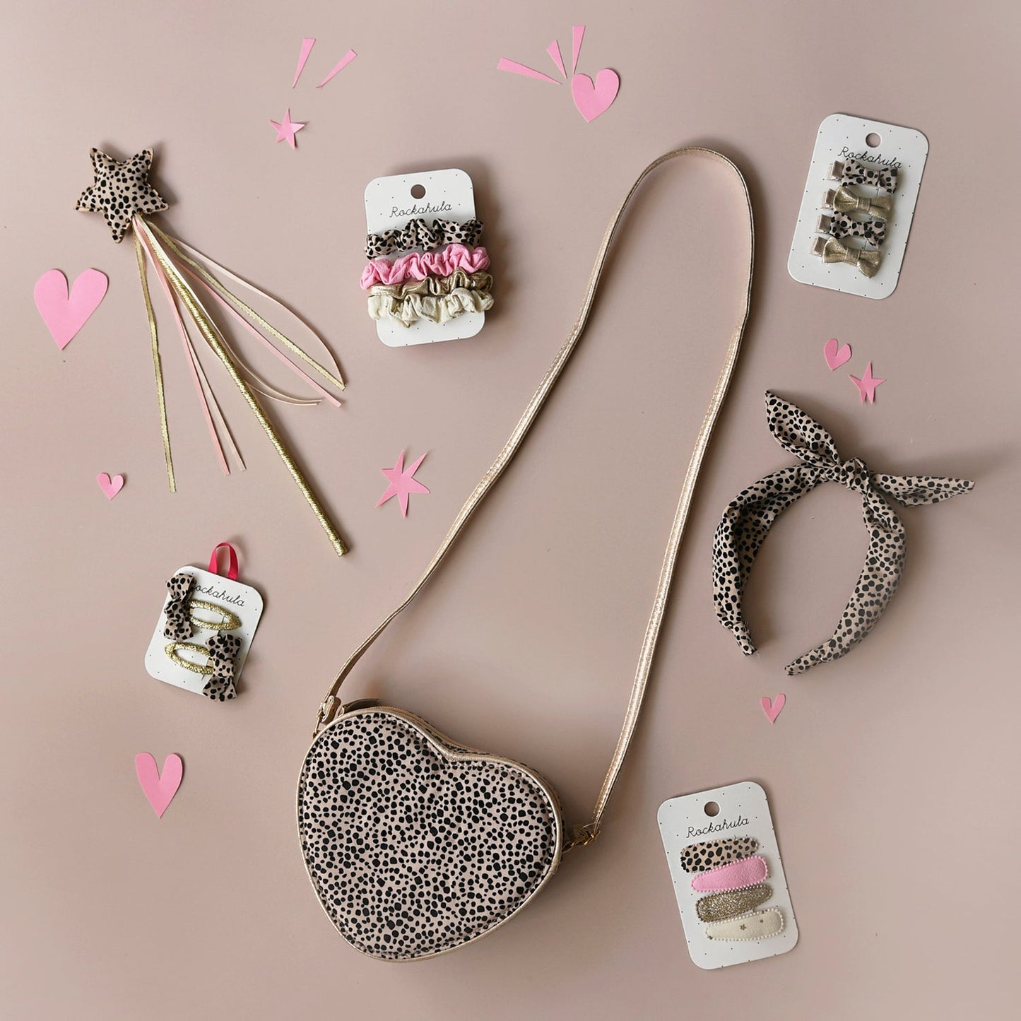 Ensemble de mini pinces à nœud papillon à paillettes léopard