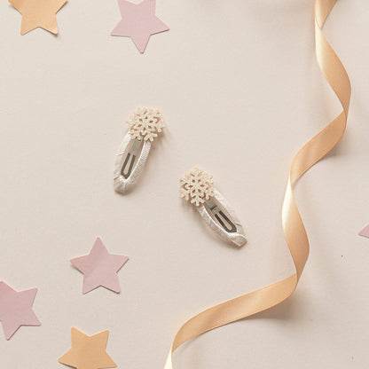 Pinces à cheveux flocons de neige scintillants