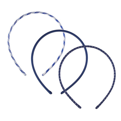 Lot de 3 bandeaux scolaires bleus