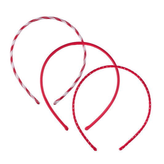 Lot de 3 bandeaux scolaires rouges