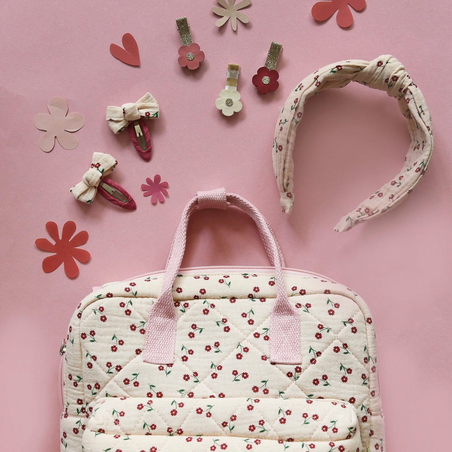 Sac à dos matelassé à fleurs sauvages