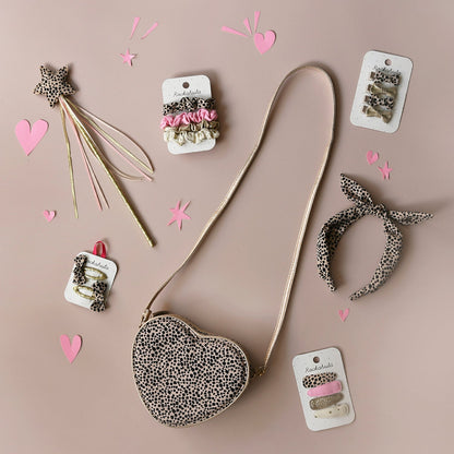 Ensemble de mini pinces à nœud papillon à paillettes léopard