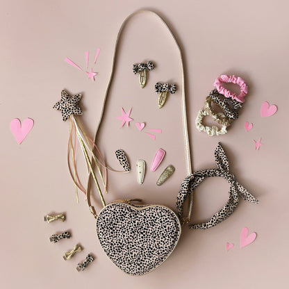 Ensemble de mini pinces à nœud papillon à paillettes léopard