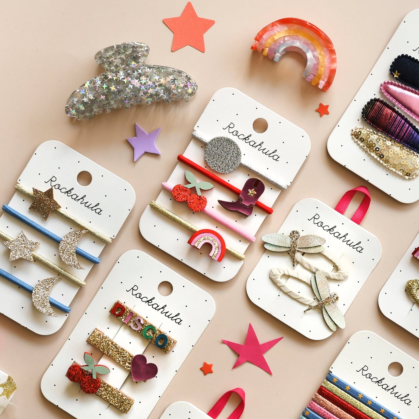 Pince à griffes arc-en-ciel scintillante